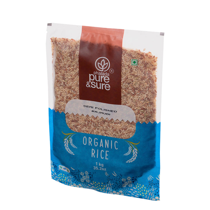 Organic Semi-Polished Rajmudi Rice (1Kg)