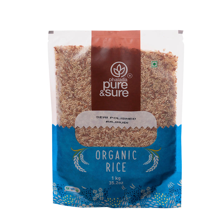 Organic Semi-Polished Rajmudi Rice (1Kg)