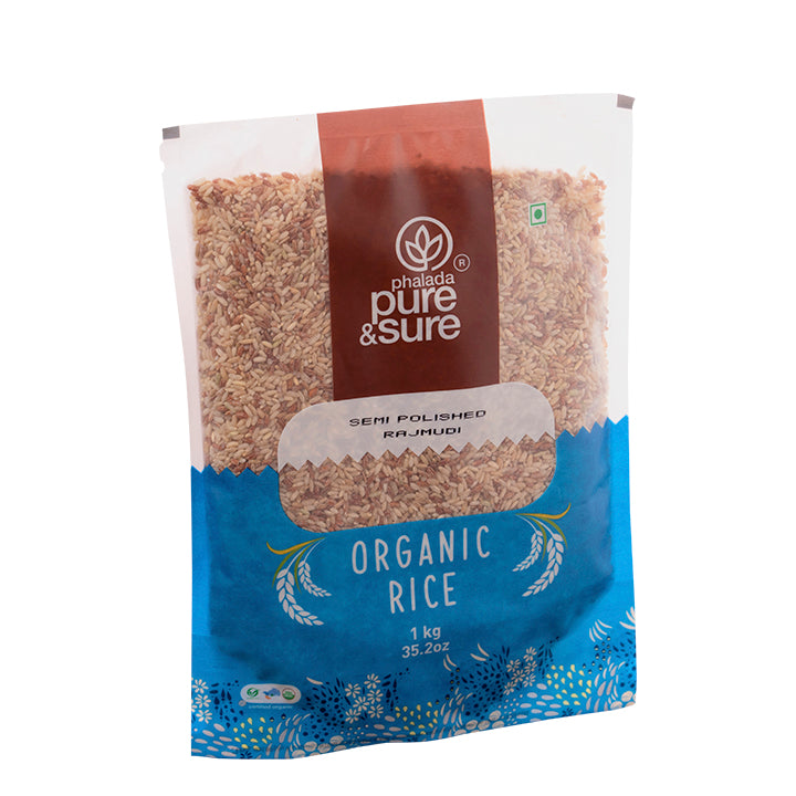 Organic Semi-Polished Rajmudi Rice (1Kg)