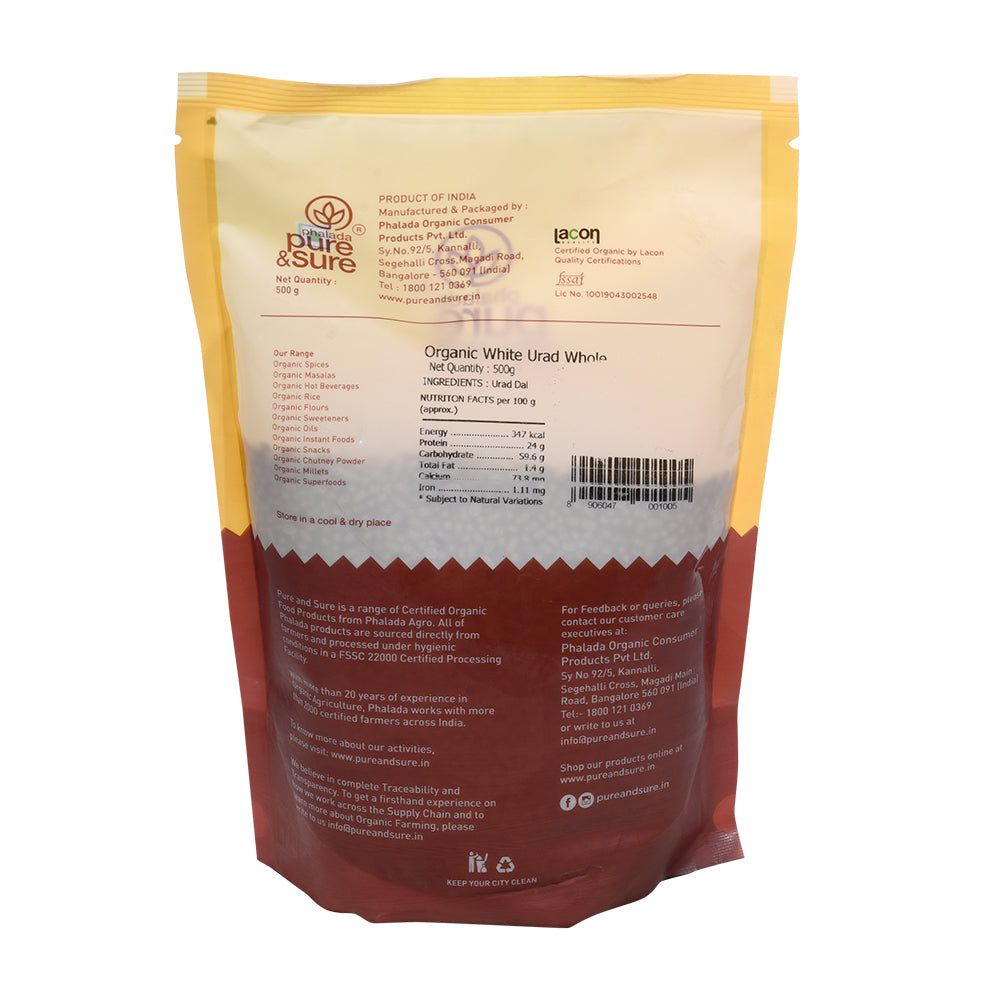 Organic White Urad Dal Whole (500gm)