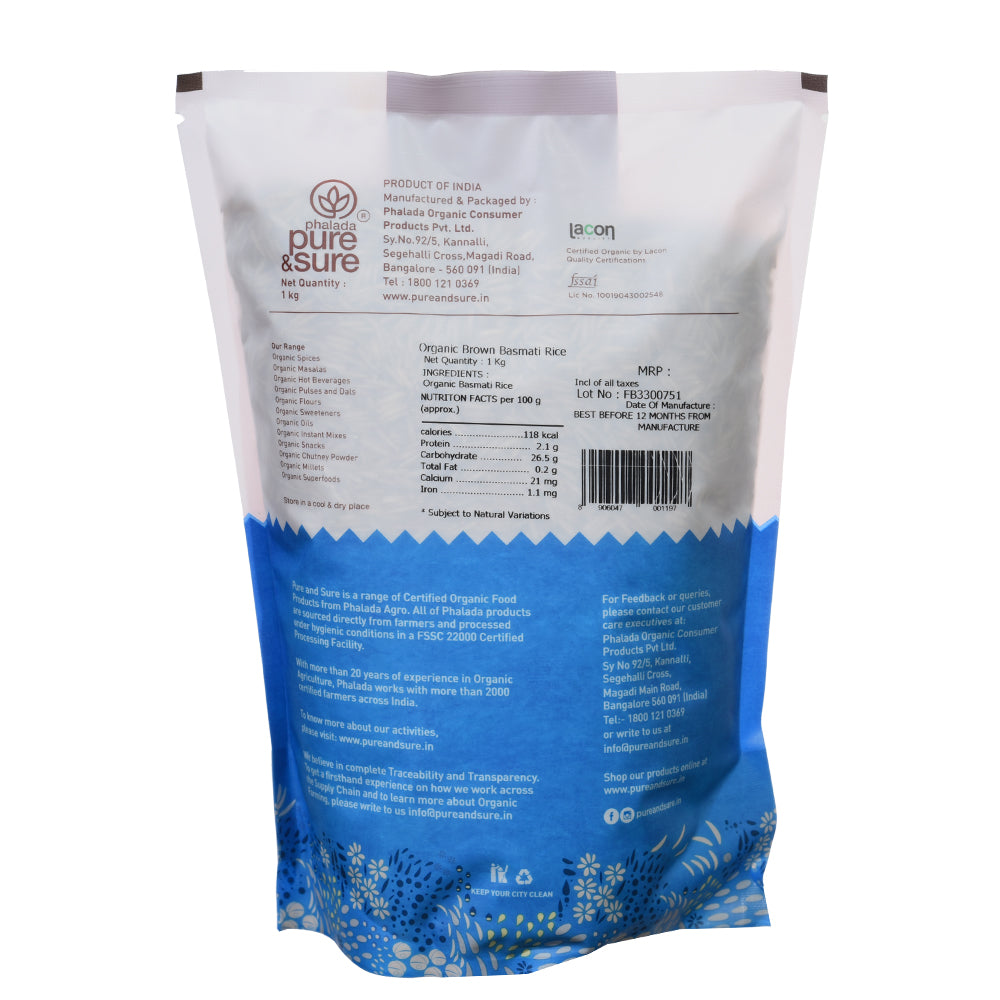 Organic Brown Basmati Rice (1kg)