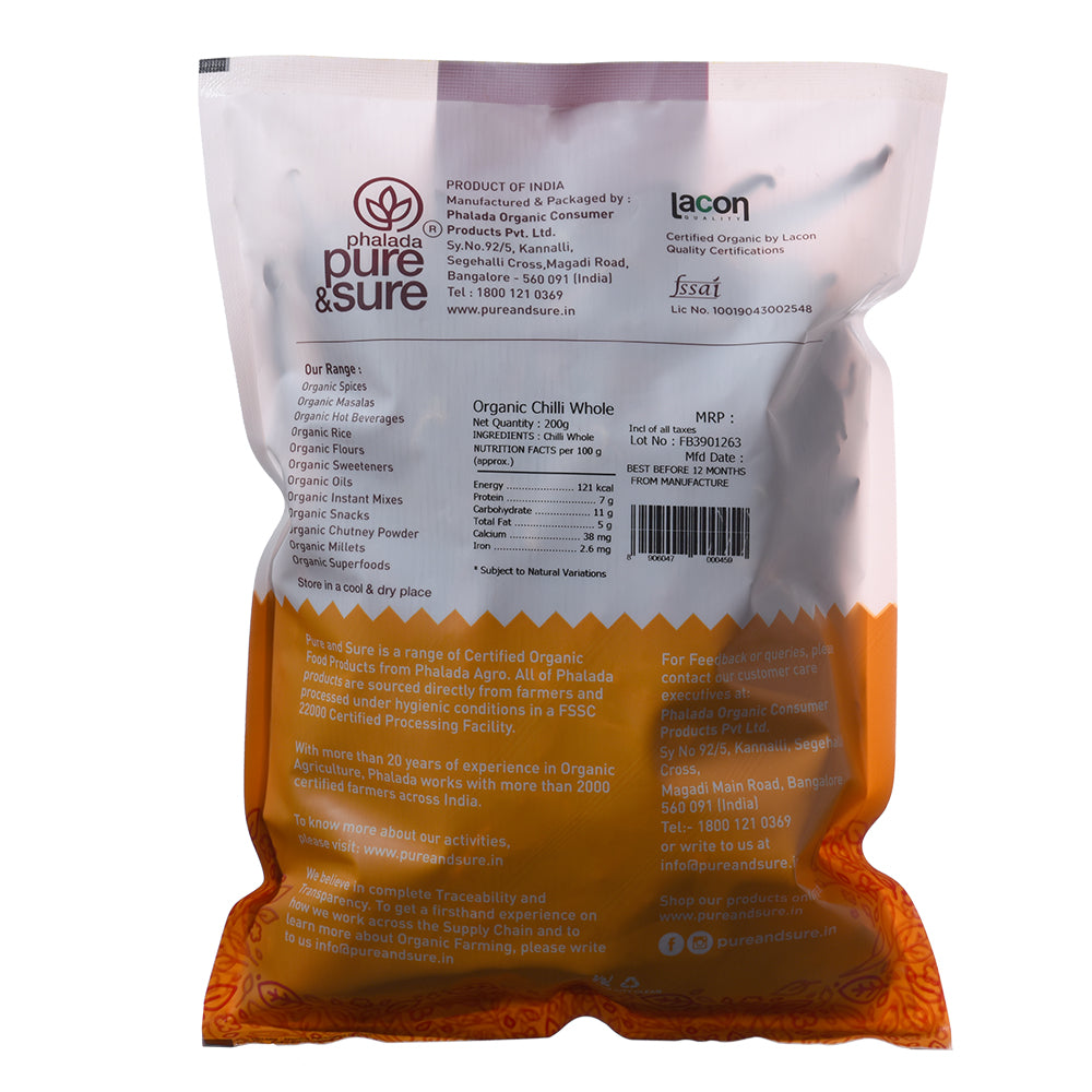 Organic Byadagi Chilly Whole (200gm)