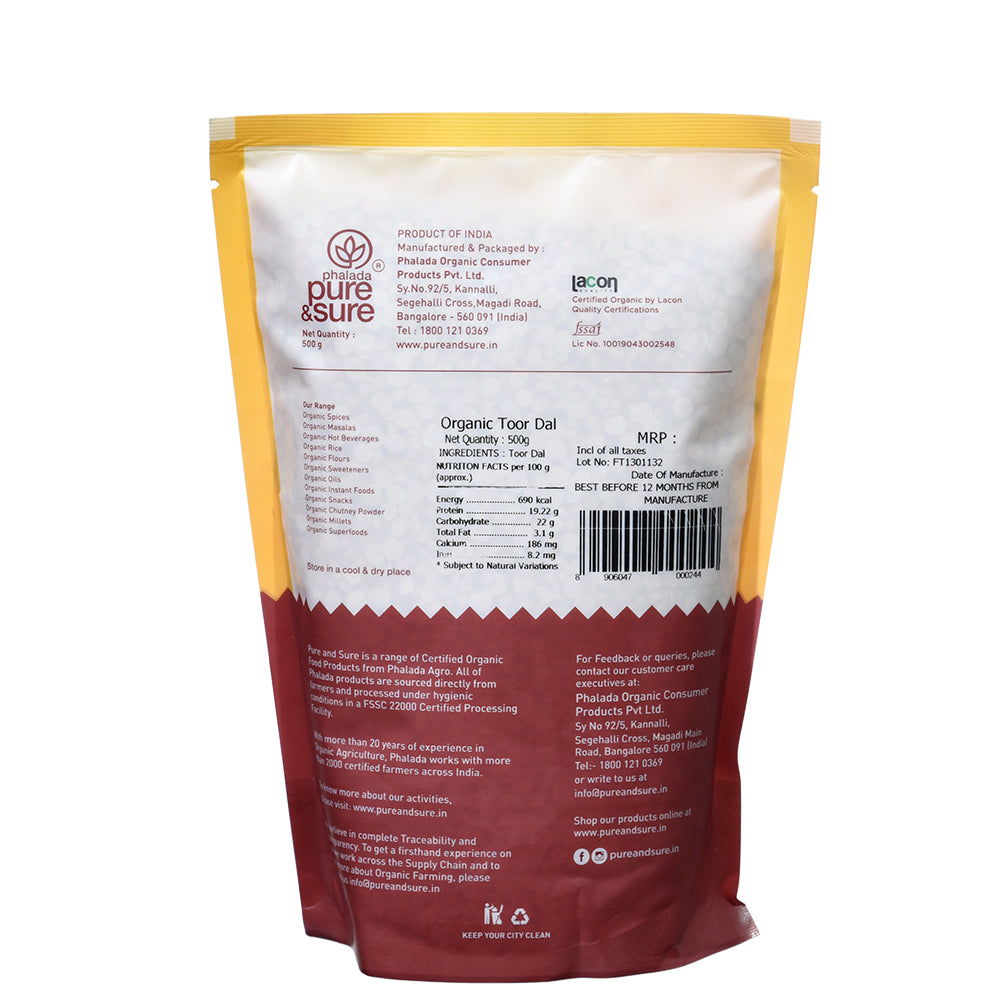 Organic Toor Dal (500gm)